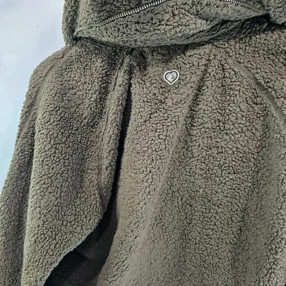 Kuhl Jacket Women XL Brown Fleece Full Zip Teddy Sherpa Hooded Flight Pit Zips - Picture 8 of 11